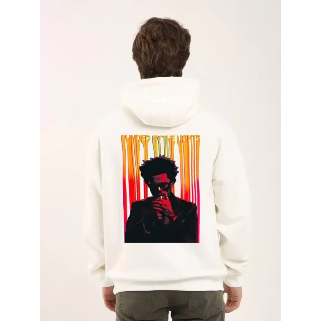 Unisex Baskılı Oversize Üç İplik Kapüşonlu Sweatshirt - Beyaz - 126987 Unisex Baskılı Oversize Üç İplik Kapüşonlu Sweatshirt - Beyaz - 126987