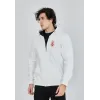 Unisex Baskılı Tam Fermuarlı Kapşonlu SweatShirt - Beyaz - 127060 Unisex Baskılı Tam Fermuarlı Kapşonlu SweatShirt - Beyaz - 127060