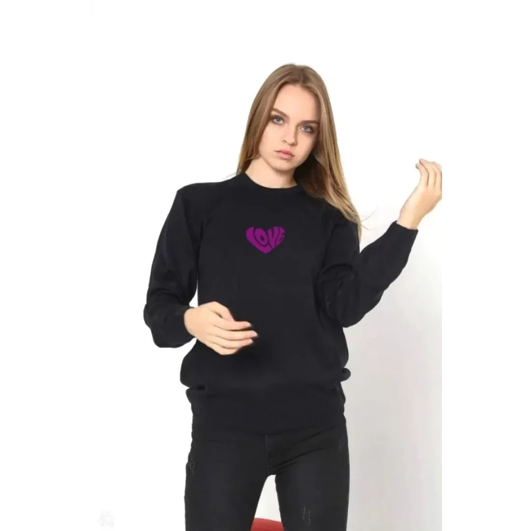 Unisex Bisiklet Yaka Baskılı Dokuma Triko - Siyah - 127240 Unisex Bisiklet Yaka Baskılı Dokuma Triko - Siyah - 127240