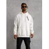 Unisex Kapşonlu Uzun Kol Baskılı Sweetshirt - Beyaz - 127250 Unisex Kapşonlu Uzun Kol Baskılı Sweetshirt - Beyaz - 127250