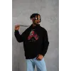 Erkek Eldiven Baskılı Kapüşonlu Sweat - Siyah - 127291 Erkek Eldiven Baskılı Kapüşonlu Sweat - Siyah - 127291