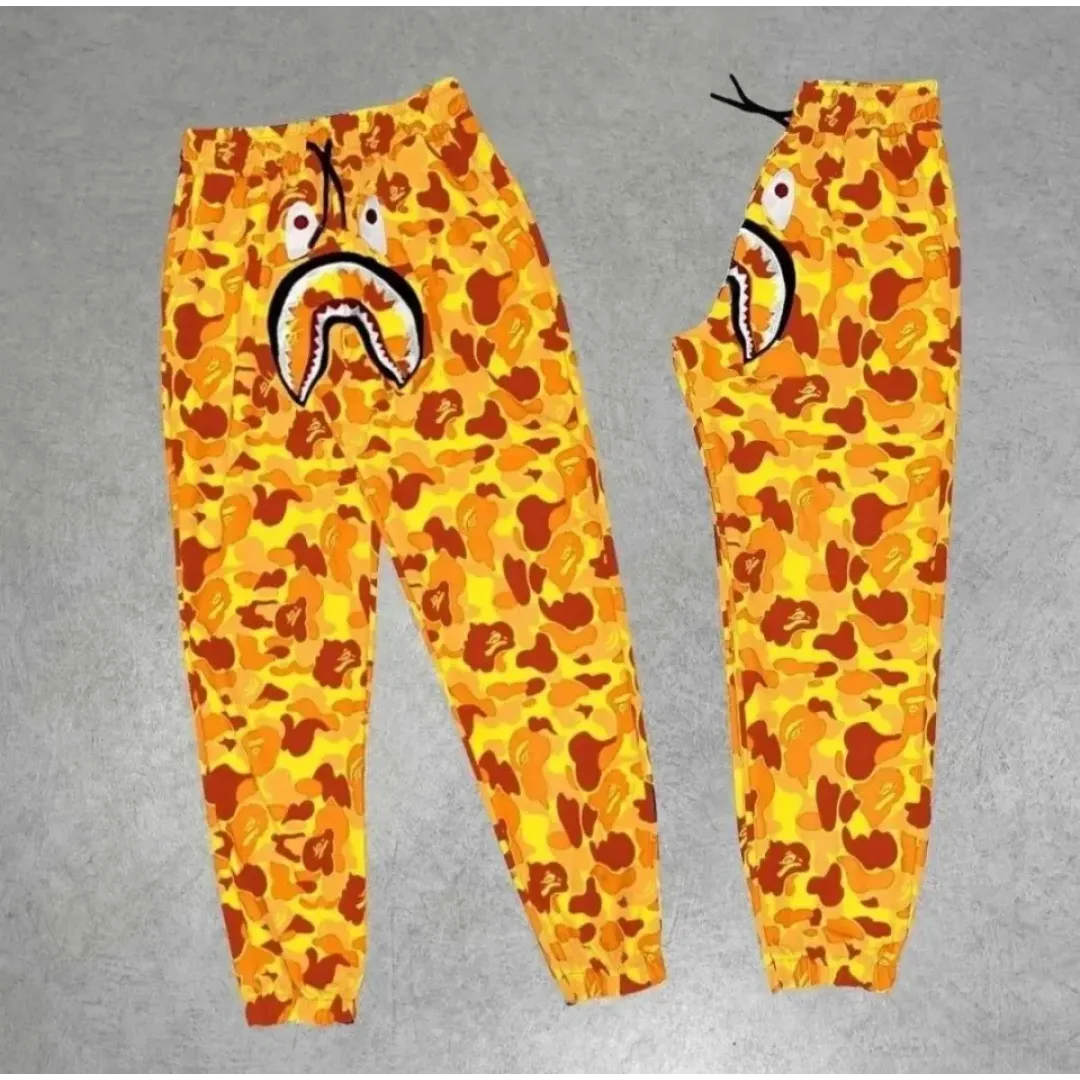 Unisex Pubg Bape X Shark Eşofman Altı - Sarı - 128060 Unisex Pubg Bape X Shark Eşofman Altı - Sarı - 128060