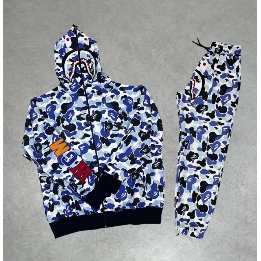 Unisex Pubg Bape X Shark Eşofman Takımı - Gri - 128062 Unisex Pubg Bape X Shark Eşofman Takımı - Gri - 128062
