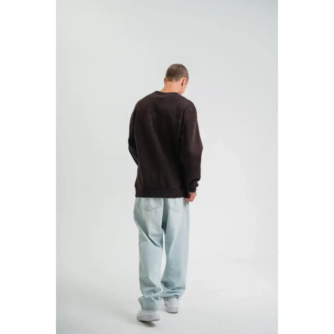 POLIZEI Premium Kalite Bisiklet Yaka Yıkamalı SweatShirt - Kahverengi - 129404 POLIZEI Premium Kalite Bisiklet Yaka Yıkamalı SweatShirt - Kahverengi - 129404