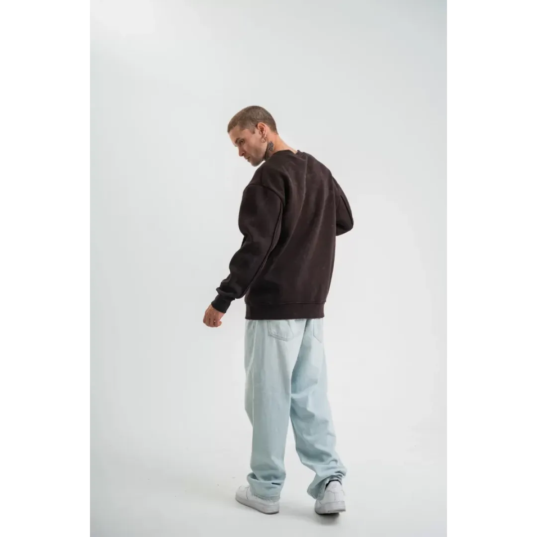 POLIZEI Premium Kalite Bisiklet Yaka Yıkamalı SweatShirt - Kahverengi - 129404 POLIZEI Premium Kalite Bisiklet Yaka Yıkamalı SweatShirt - Kahverengi - 129404