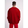 Unisex Biskilet Yaka Üç İplik SweatShirt - Kırmızı - 129427