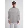 Unisex Biskilet Yaka Üç İplik SweatShirt - Gri - 129430 Unisex Biskilet Yaka Üç İplik SweatShirt - Gri - 129430