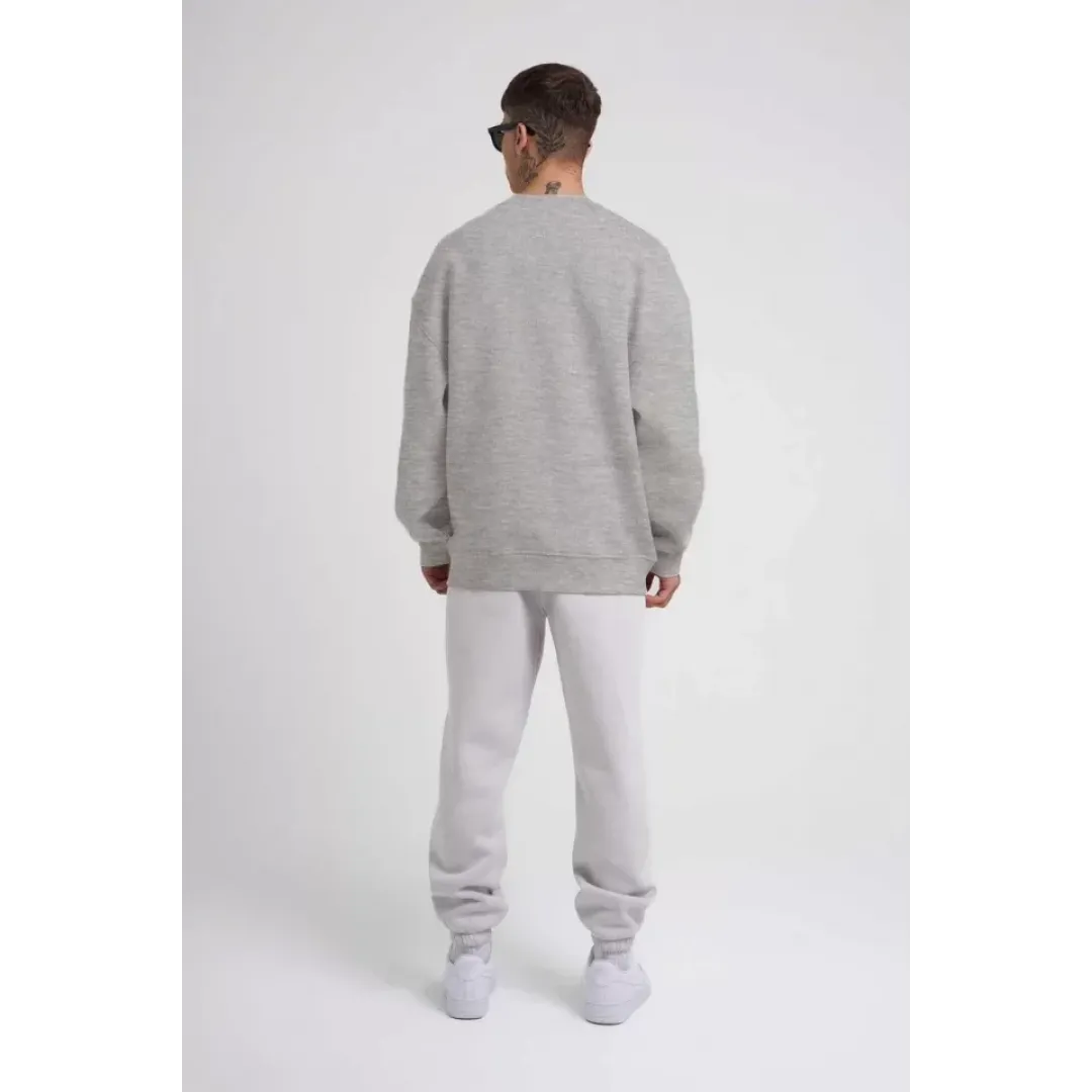 Unisex Biskilet Yaka Üç İplik SweatShirt - Gri - 129430 Unisex Biskilet Yaka Üç İplik SweatShirt - Gri - 129430