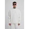 Unisex Biskilet Yaka Üç İplik SweatShirt - Beyaz - 129431 Unisex Biskilet Yaka Üç İplik SweatShirt - Beyaz - 129431