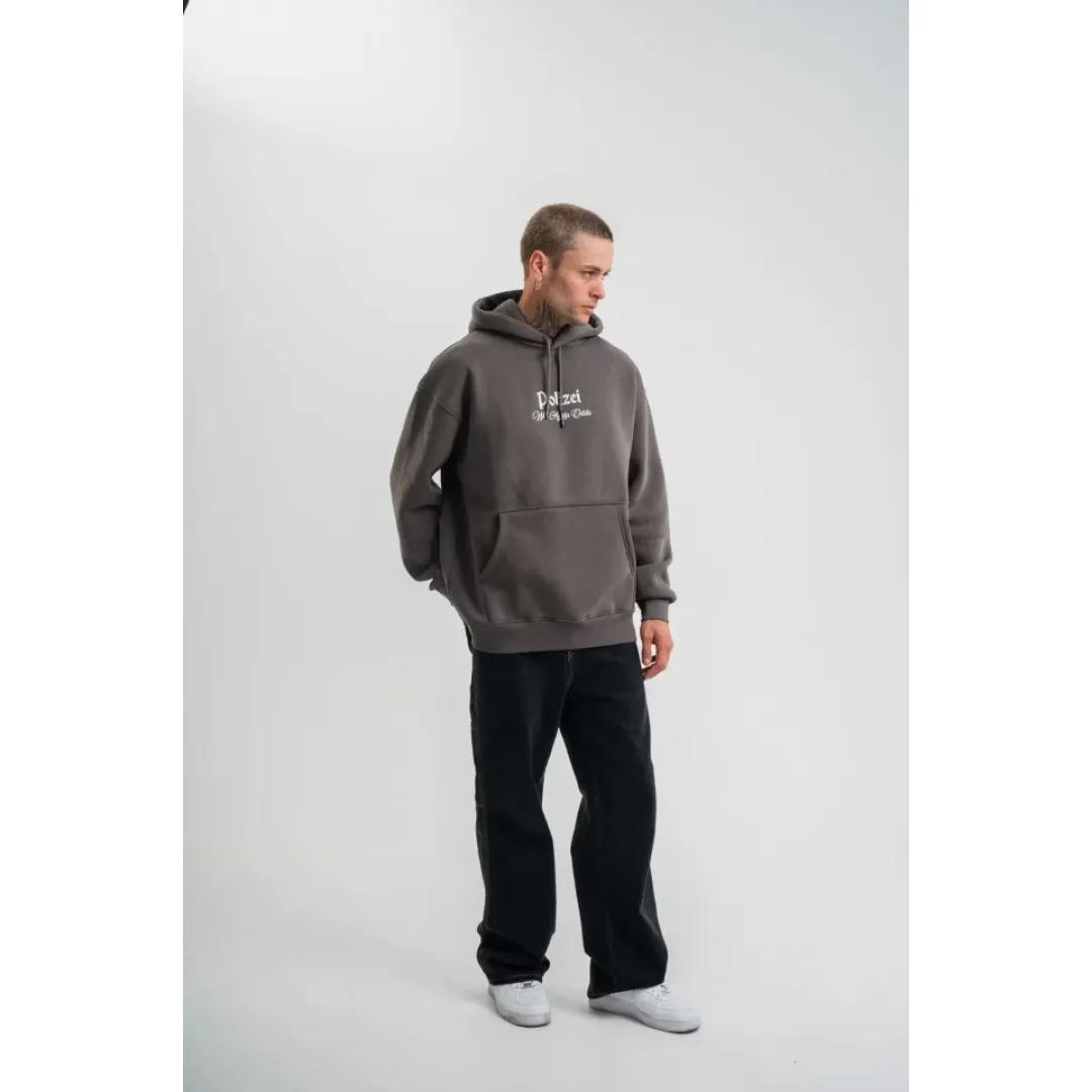 POLIZEI Premium Kalite Kapşonlu Dijital Patchli SweatShirt - Füme - 129435 POLIZEI Premium Kalite Kapşonlu Dijital Patchli SweatShirt - Füme - 129435