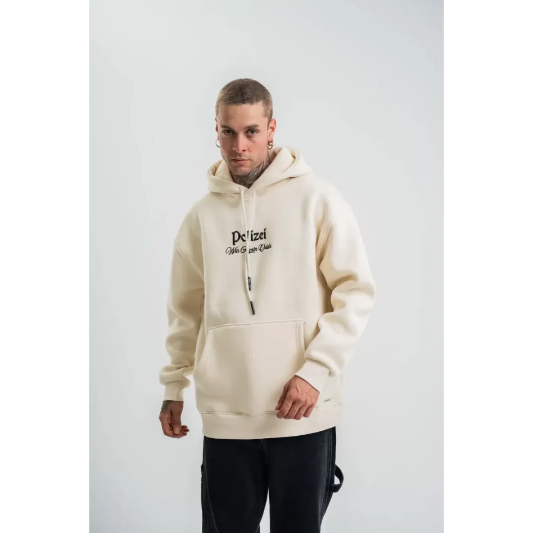 POLIZEI Premium Kalite Kapşonlu Dijital Patchli SweatShirt - Krem - 129437 POLIZEI Premium Kalite Kapşonlu Dijital Patchli SweatShirt - Krem - 129437