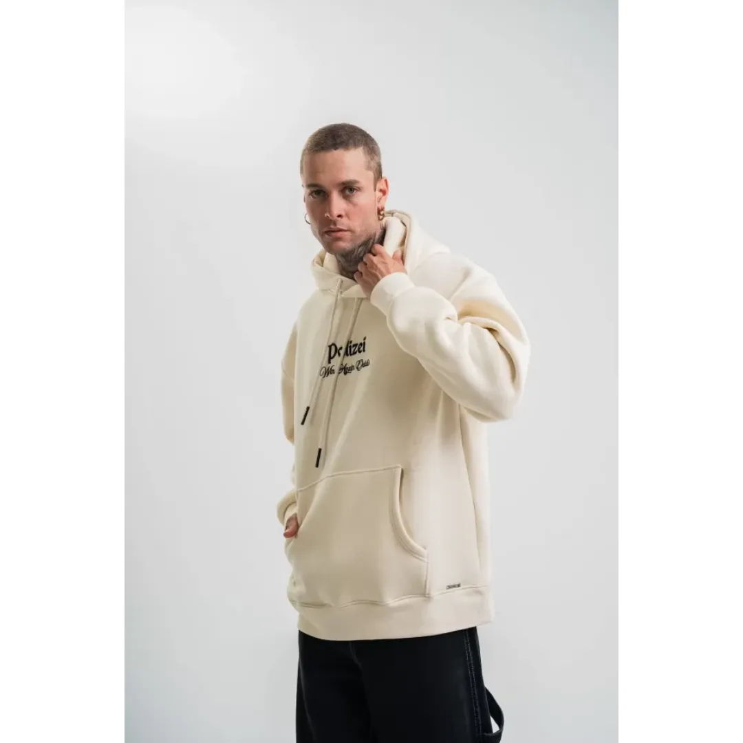 POLIZEI Premium Kalite Kapşonlu Dijital Patchli SweatShirt - Krem - 129437 POLIZEI Premium Kalite Kapşonlu Dijital Patchli SweatShirt - Krem - 129437