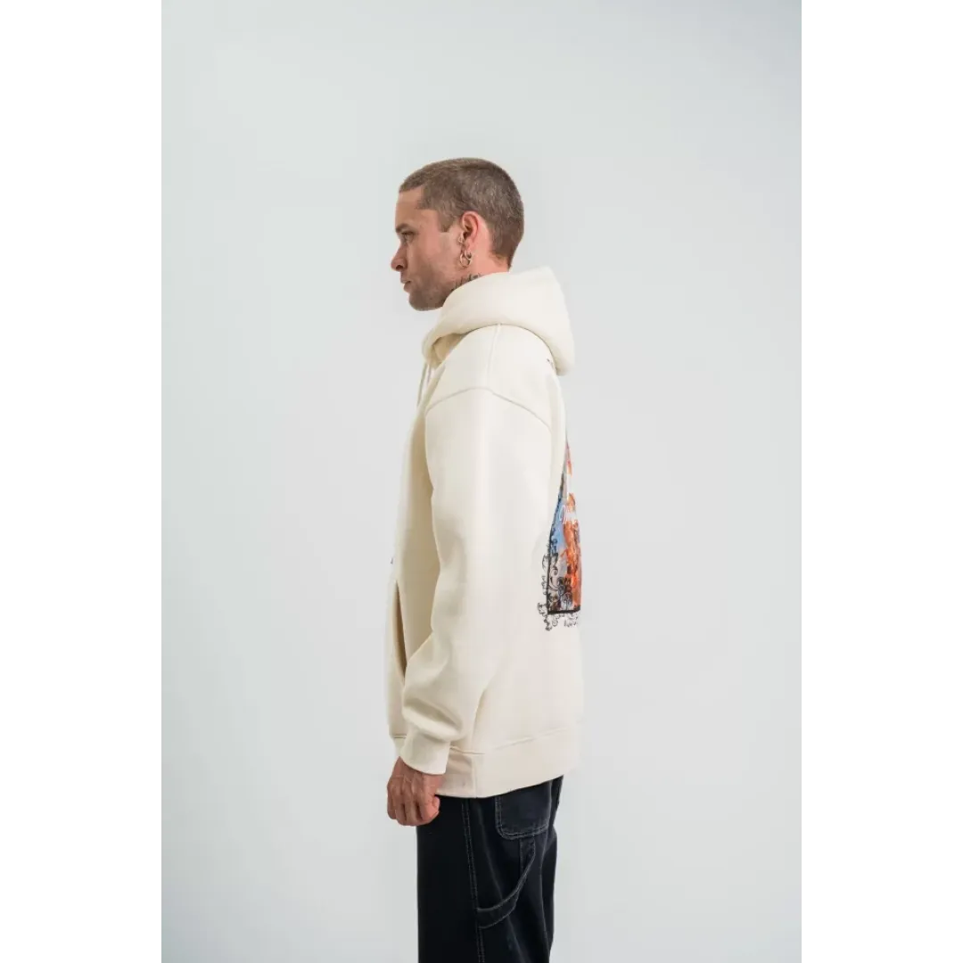 POLIZEI Premium Kalite Kapşonlu Dijital Patchli SweatShirt - Krem - 129437 POLIZEI Premium Kalite Kapşonlu Dijital Patchli SweatShirt - Krem - 129437