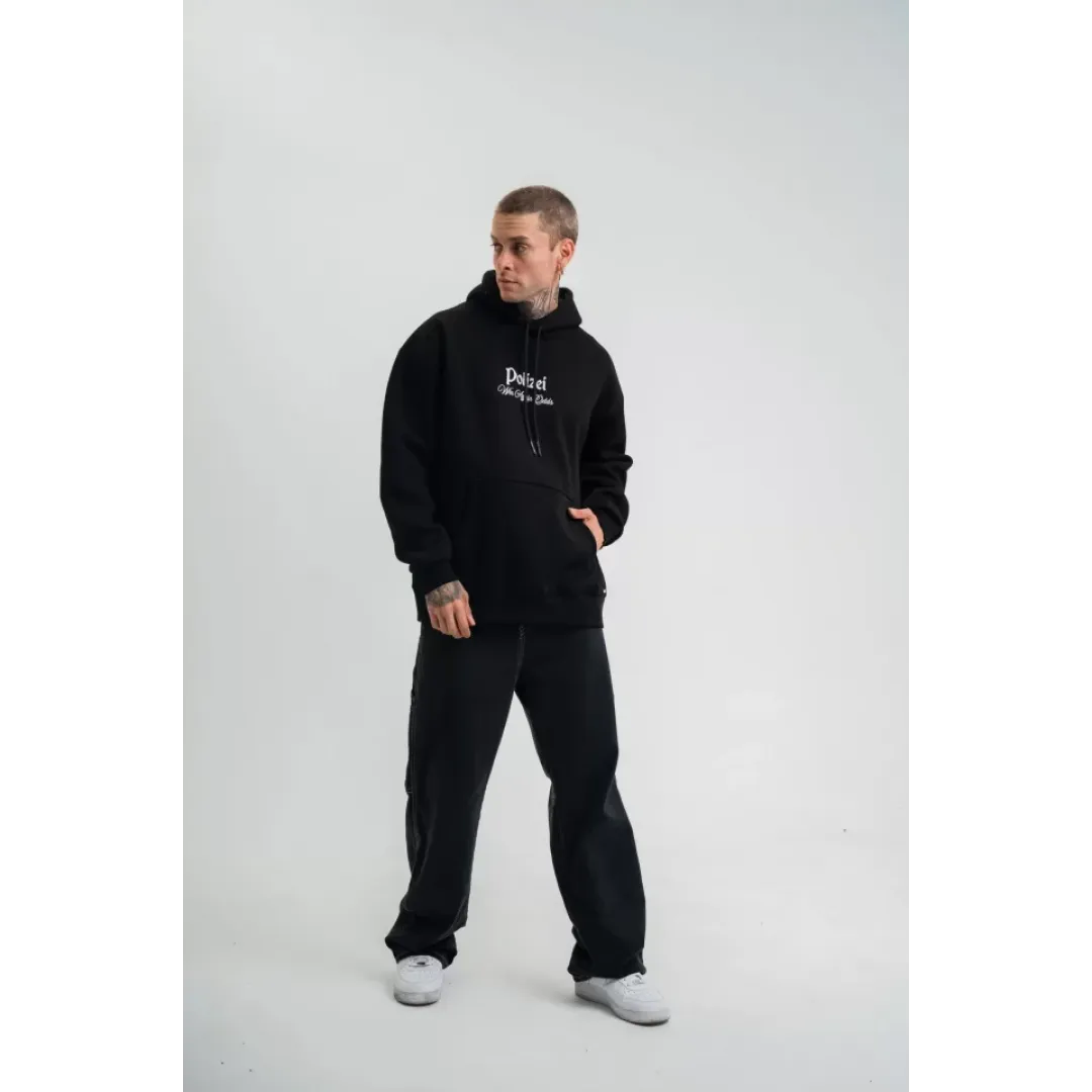POLIZEI Premium Kalite Kapşonlu Dijital Patchli SweatShirt - Siyah - 129438 POLIZEI Premium Kalite Kapşonlu Dijital Patchli SweatShirt - Siyah - 129438