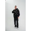 POLIZEI Premium Kalite Kapşonlu Varak Ve Pano Baskılı SweatShirt - Siyah - 129631 POLIZEI Premium Kalite Kapşonlu Varak Ve Pano Baskılı SweatShirt - Siyah - 129631