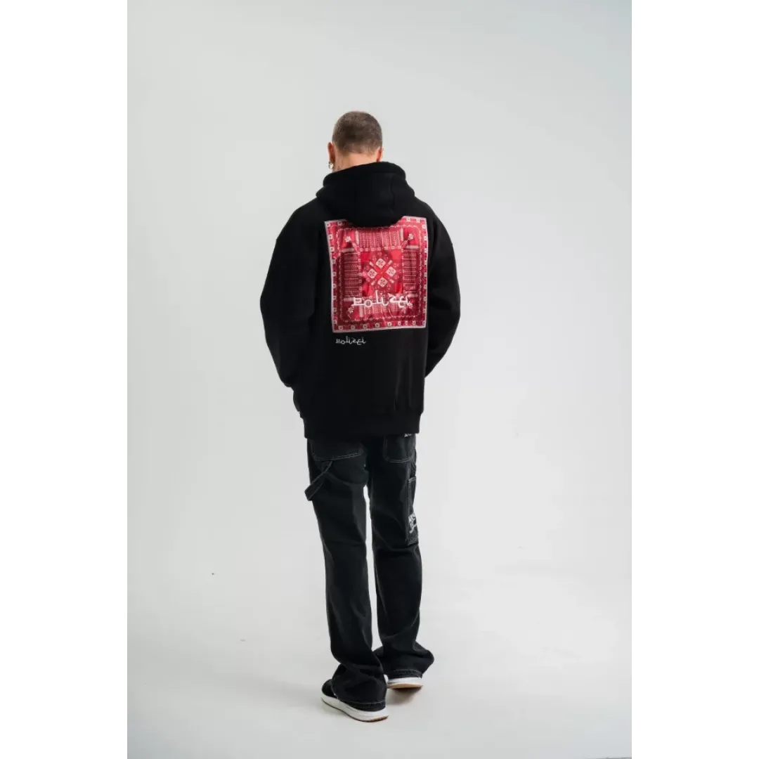 POLIZEI Premium Kalite Unisex Kapşonlu Dijital Patchli SweatShirt - Siyah - 129633 POLIZEI Premium Kalite Unisex Kapşonlu Dijital Patchli SweatShirt - Siyah - 129633