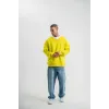 Geniş V Yaka Kol Ribana Detaylı SweatShirt - Sarı - 129656 Geniş V Yaka Kol Ribana Detaylı SweatShirt - Sarı - 129656