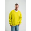 Geniş V Yaka Kol Ribana Detaylı SweatShirt - Sarı - 129656 Geniş V Yaka Kol Ribana Detaylı SweatShirt - Sarı - 129656