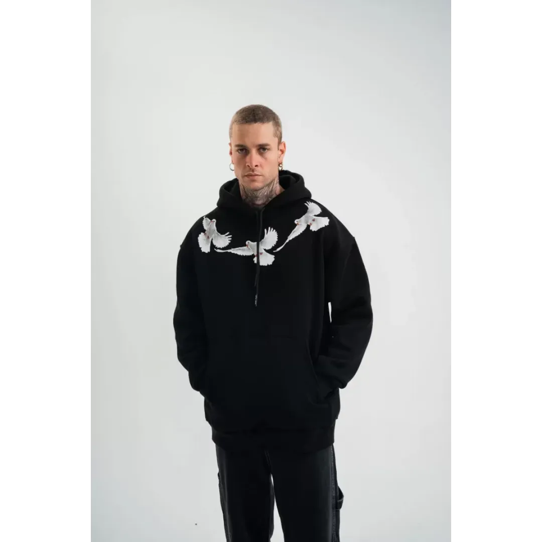 Unisex Uzun Kol Bisiklet Yaka Yıkamalı SweatShirt - Siyah - 129759 Unisex Uzun Kol Bisiklet Yaka Yıkamalı SweatShirt - Siyah - 129759