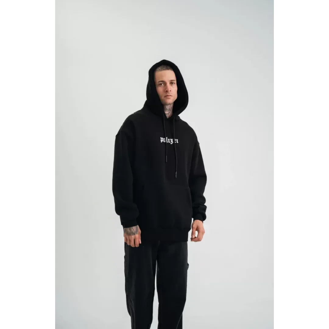 Kapşonlu Double Oversize Dijital Patchli SweatShirt - Siyah - 129885 Kapşonlu Double Oversize Dijital Patchli SweatShirt - Siyah - 129885