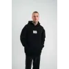 Unisex Kapşonlu Uzun Kol Patchli Nakışlı SweatShirt - Siyah - 129897 Unisex Kapşonlu Uzun Kol Patchli Nakışlı SweatShirt - Siyah - 129897