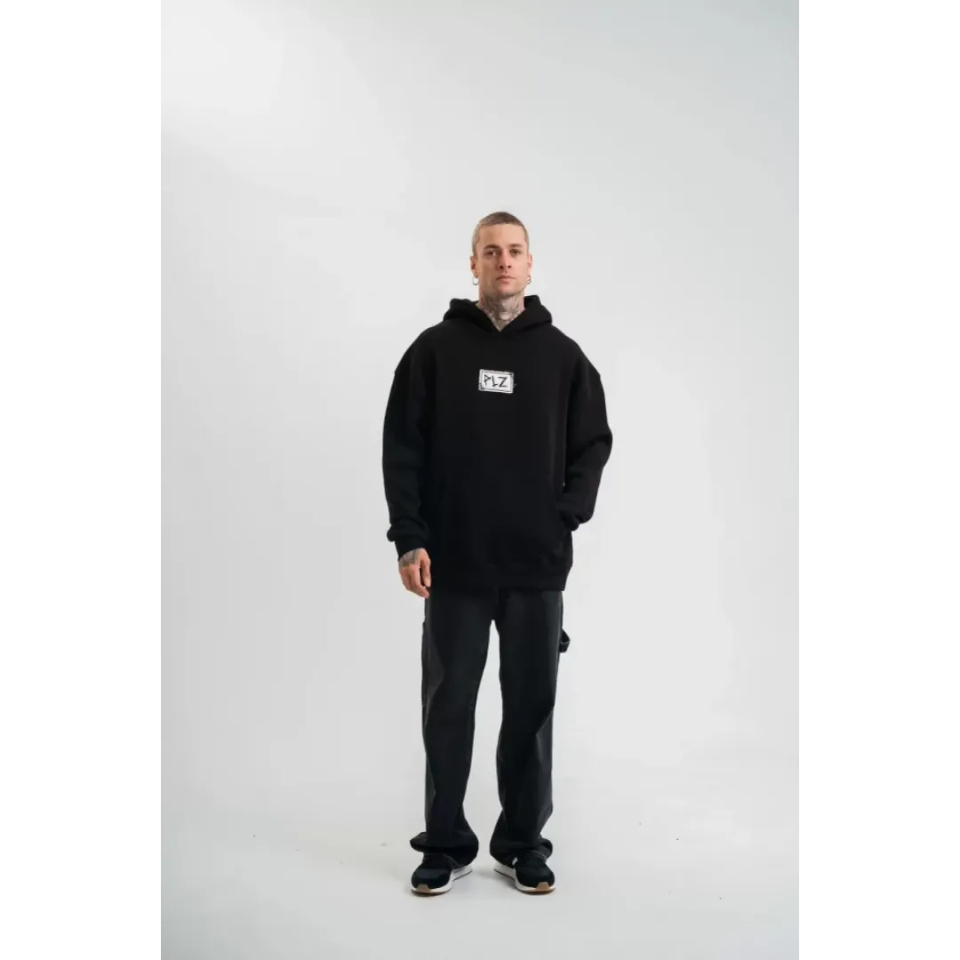 Unisex Kapşonlu Uzun Kol Patchli Nakışlı SweatShirt - Siyah - 129897 Unisex Kapşonlu Uzun Kol Patchli Nakışlı SweatShirt - Siyah - 129897