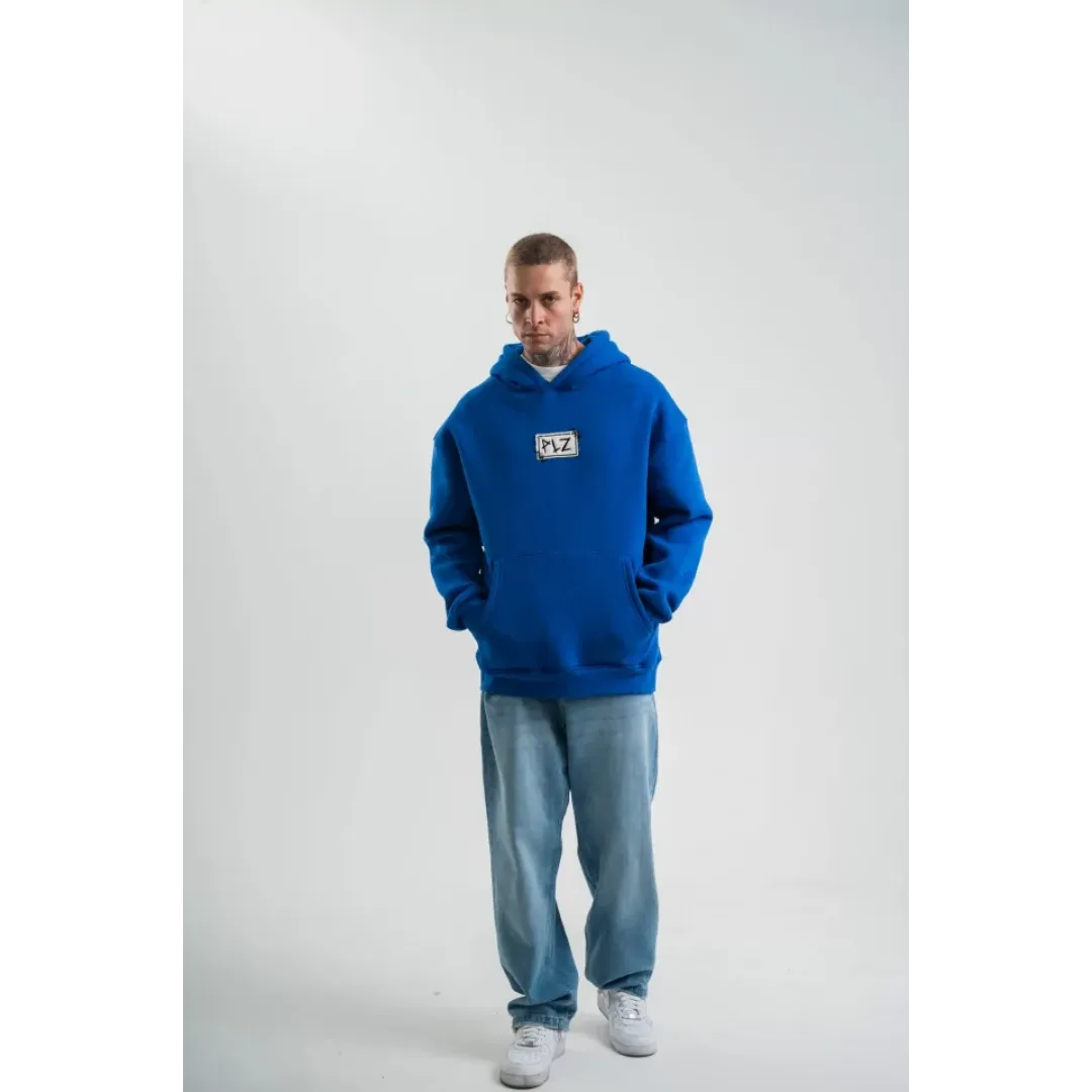 Unisex Kapşonlu Uzun Kol Patchli Nakışlı SweatShirt - Mavi - 129900 Unisex Kapşonlu Uzun Kol Patchli Nakışlı SweatShirt - Mavi - 129900