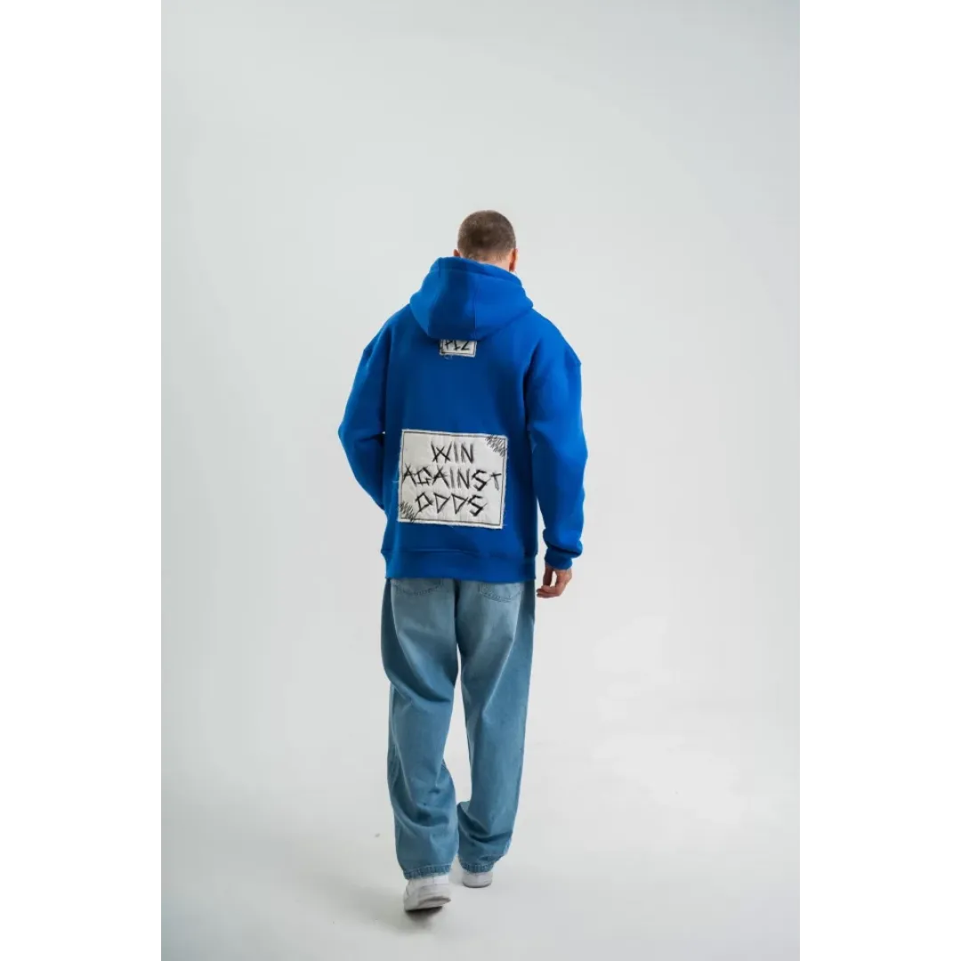 Unisex Kapşonlu Uzun Kol Patchli Nakışlı SweatShirt - Mavi - 129900 Unisex Kapşonlu Uzun Kol Patchli Nakışlı SweatShirt - Mavi - 129900