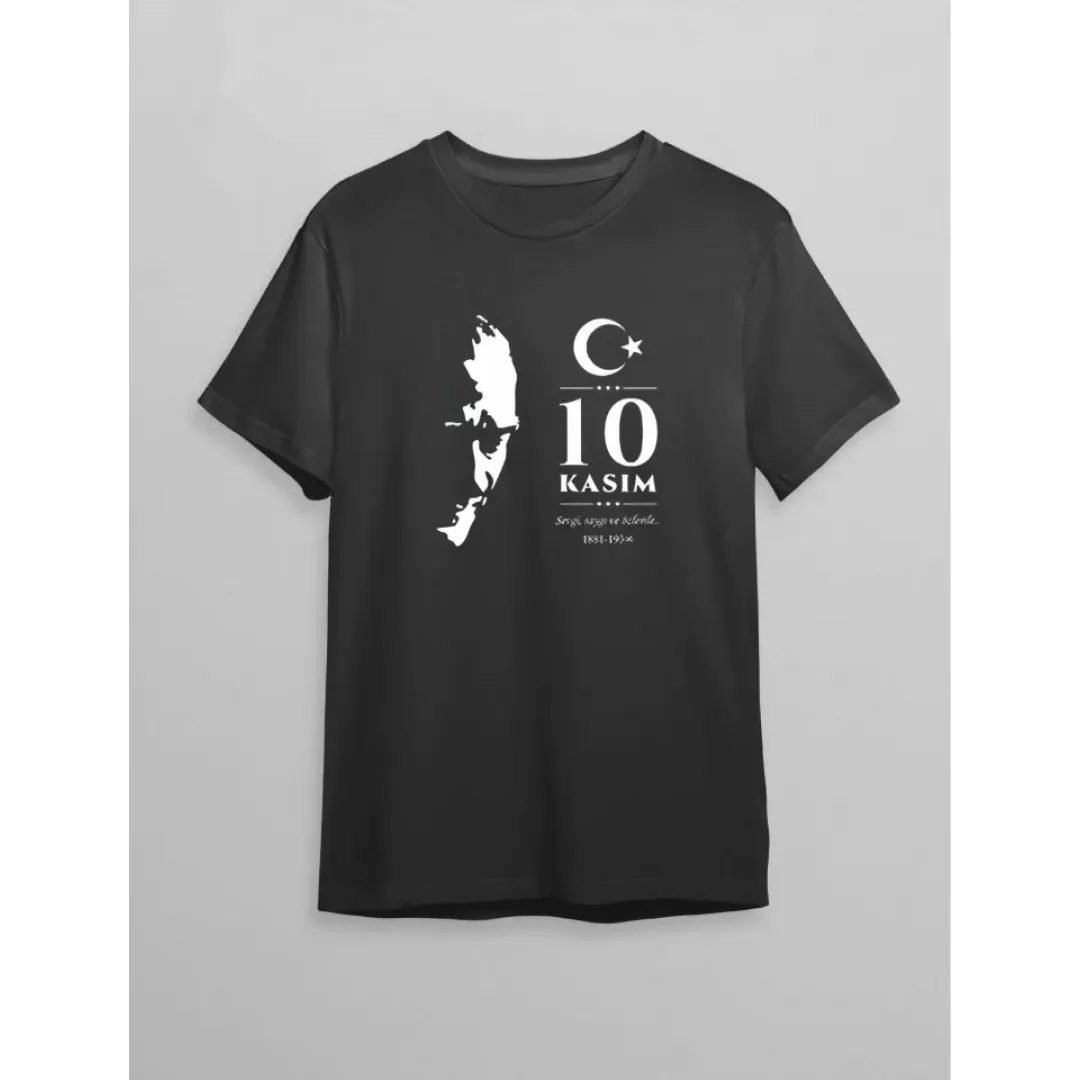 10 Kasım Atatürk Baskılı T-shirt - Siyah - 130183 10 Kasım Atatürk Baskılı T-shirt - Siyah - 130183
