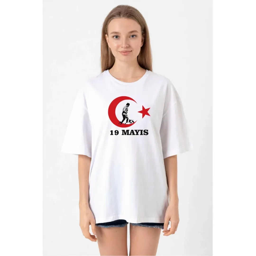19 Mayıs 20/1 Baskılı T-shirt - Beyaz - 130189 19 Mayıs 20/1 Baskılı T-shirt - Beyaz - 130189