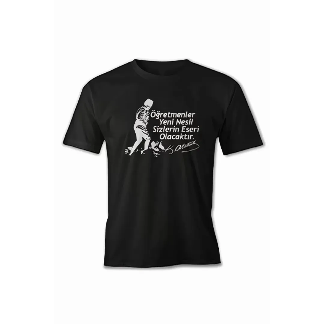 24 Kasım Öğretmenler Baskılı T-shirt - Siyah - 130204 24 Kasım Öğretmenler Baskılı T-shirt - Siyah - 130204