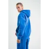 Unisex Double Oversize Kapşonlu Yıkamalı SweatShirt - Mavi - 130422 Unisex Double Oversize Kapşonlu Yıkamalı SweatShirt - Mavi - 130422