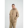 Unisex Double Oversize Kapşonlu Yıkamalı SweatShirt - Bej - 130425 Unisex Double Oversize Kapşonlu Yıkamalı SweatShirt - Bej - 130425