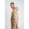 Unisex Double Oversize Kapşonlu Yıkamalı SweatShirt - Bej - 130425 Unisex Double Oversize Kapşonlu Yıkamalı SweatShirt - Bej - 130425