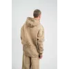 Unisex Double Oversize Kapşonlu Yıkamalı SweatShirt - Bej - 130425 Unisex Double Oversize Kapşonlu Yıkamalı SweatShirt - Bej - 130425