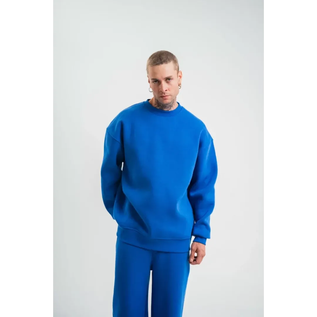 Uzun Kol Bisiklet Yaka Basic SweatShirt - Mavi - 130428 Uzun Kol Bisiklet Yaka Basic SweatShirt - Mavi - 130428