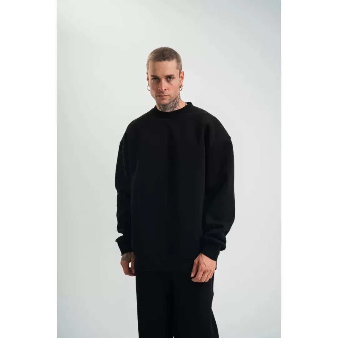 Uzun Kol Bisiklet Yaka Basic SweatShirt - Siyah - 130430 Uzun Kol Bisiklet Yaka Basic SweatShirt - Siyah - 130430