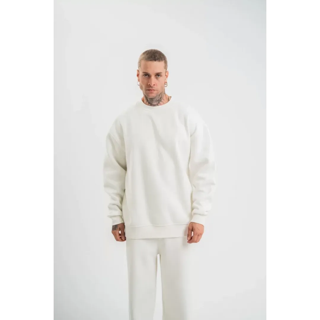 Uzun Kol Bisiklet Yaka Basic SweatShirt - Beyaz - 130431 Uzun Kol Bisiklet Yaka Basic SweatShirt - Beyaz - 130431