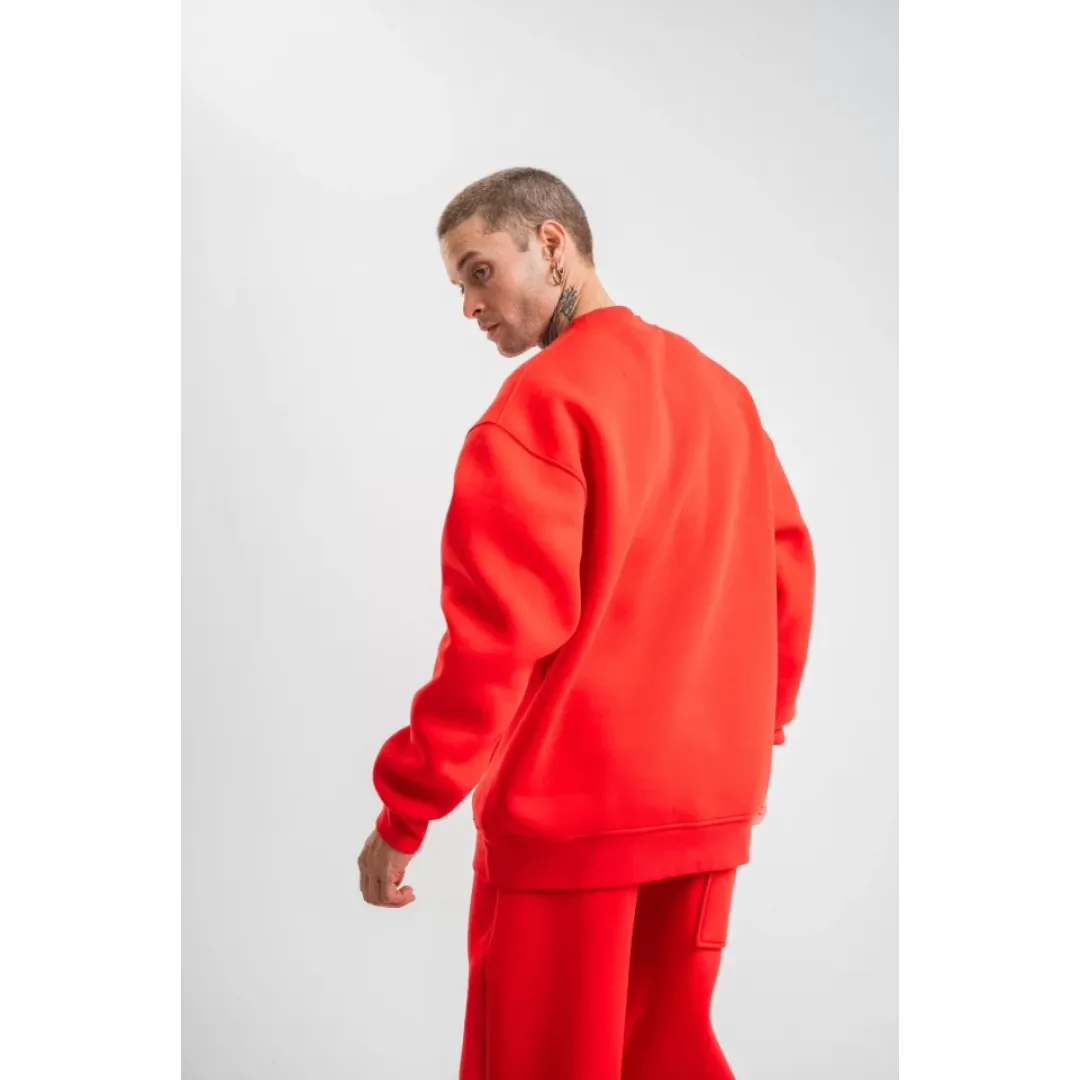 Uzun Kol Bisiklet Yaka Basic SweatShirt - Kırmızı - 130433 Uzun Kol Bisiklet Yaka Basic SweatShirt - Kırmızı - 130433