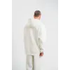 Unisex Double Oversize Kapşonlu Basic SweatShirt - Beyaz - 130440 Unisex Double Oversize Kapşonlu Basic SweatShirt - Beyaz - 130440