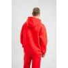 Unisex Double Oversize Kapşonlu Basic SweatShirt - Kırmızı - 130442 Unisex Double Oversize Kapşonlu Basic SweatShirt - Kırmızı - 130442