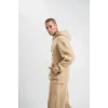 Unisex Double Oversize Kapşonlu Basic SweatShirt - Bej - 130443 Unisex Double Oversize Kapşonlu Basic SweatShirt - Bej - 130443