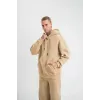Unisex Double Oversize Kapşonlu Basic SweatShirt - Bej - 130443 Unisex Double Oversize Kapşonlu Basic SweatShirt - Bej - 130443