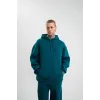 Unisex Double Oversize Kapşonlu Basic SweatShirt - Koyu Deniz Yeşili - 130444 Unisex Double Oversize Kapşonlu Basic SweatShirt - Koyu Deniz Yeşili - 130444