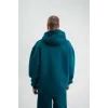 Unisex Double Oversize Kapşonlu Basic SweatShirt - Koyu Deniz Yeşili - 130444 Unisex Double Oversize Kapşonlu Basic SweatShirt - Koyu Deniz Yeşili - 130444