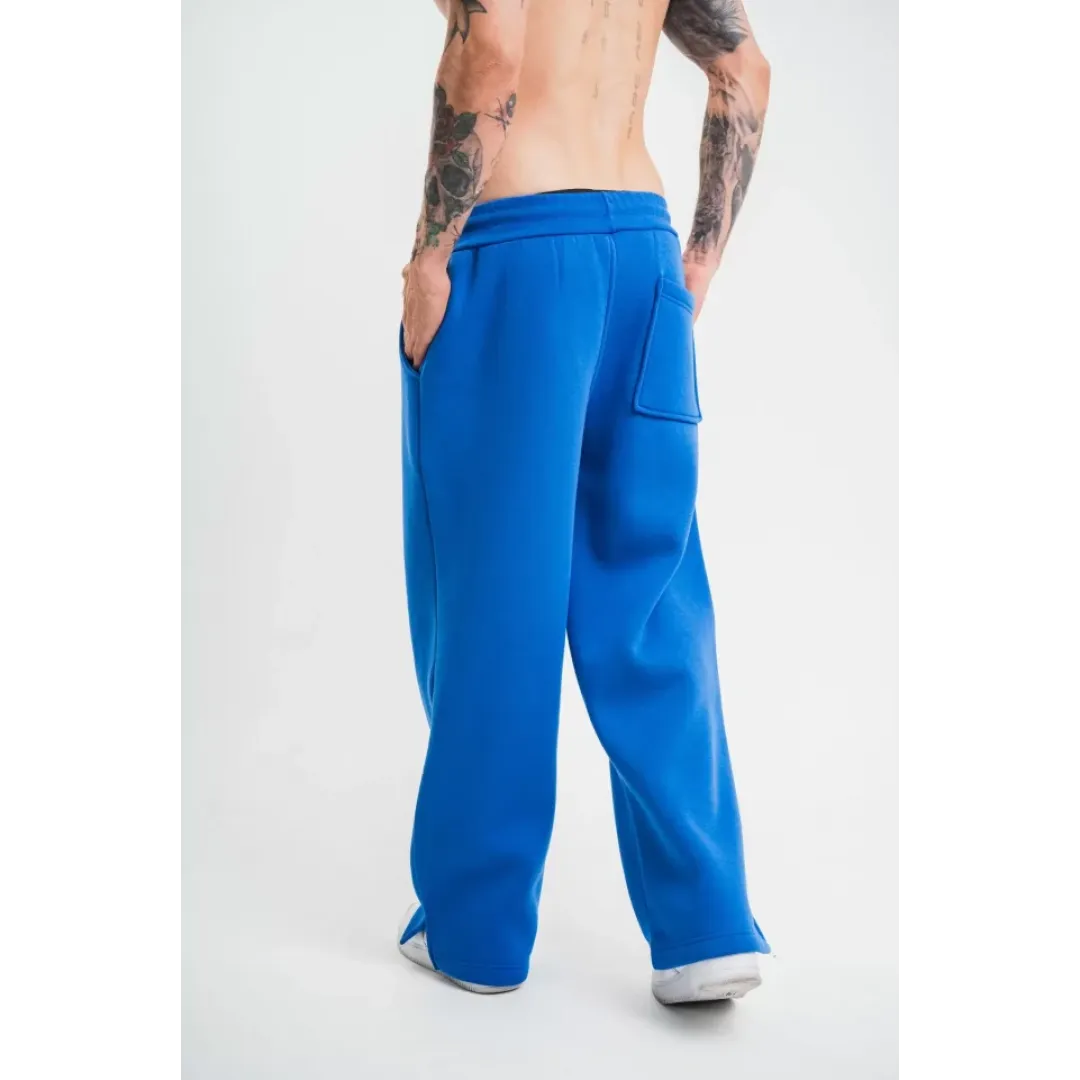 Unisex Boru Paça Baggy Eşofman Pantalon - Mavi - 130445 Unisex Boru Paça Baggy Eşofman Pantalon - Mavi - 130445