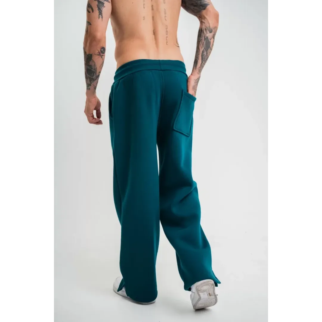 Unisex Boru Paça Baggy Eşofman Pantalon - Koyu Deniz Yeşili - 130452 Unisex Boru Paça Baggy Eşofman Pantalon - Koyu Deniz Yeşili - 130452
