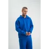 Unisex Double Oversize Patlı Yaka SweatShirt - Mavi - 130453 Unisex Double Oversize Patlı Yaka SweatShirt - Mavi - 130453