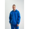 Unisex Double Oversize Patlı Yaka SweatShirt - Mavi - 130453 Unisex Double Oversize Patlı Yaka SweatShirt - Mavi - 130453