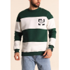 Bisiklet Yaka Parçalı Özel Üretim Sweatshirt- Yeşil 130666 Bisiklet Yaka Parçalı Özel Üretim Sweatshirt- Yeşil 130666